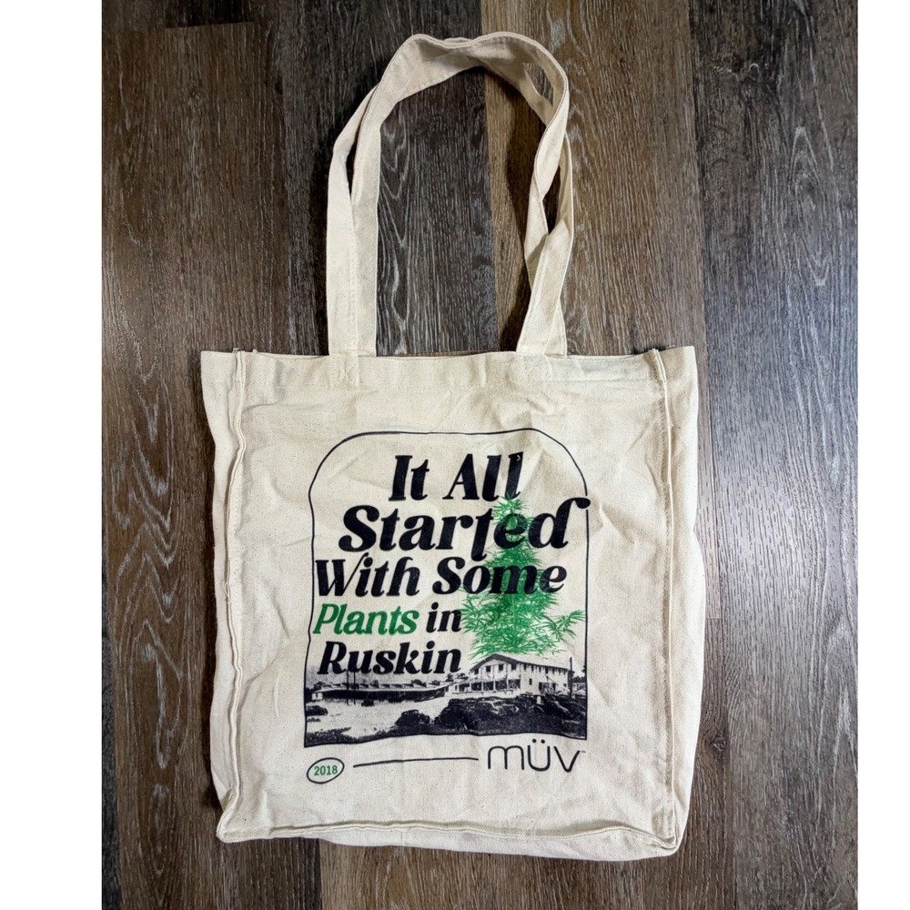 Muv Tote Bag Unisex OS Cream Plants in Ruskin 2018 Graphic Canvas Shopper